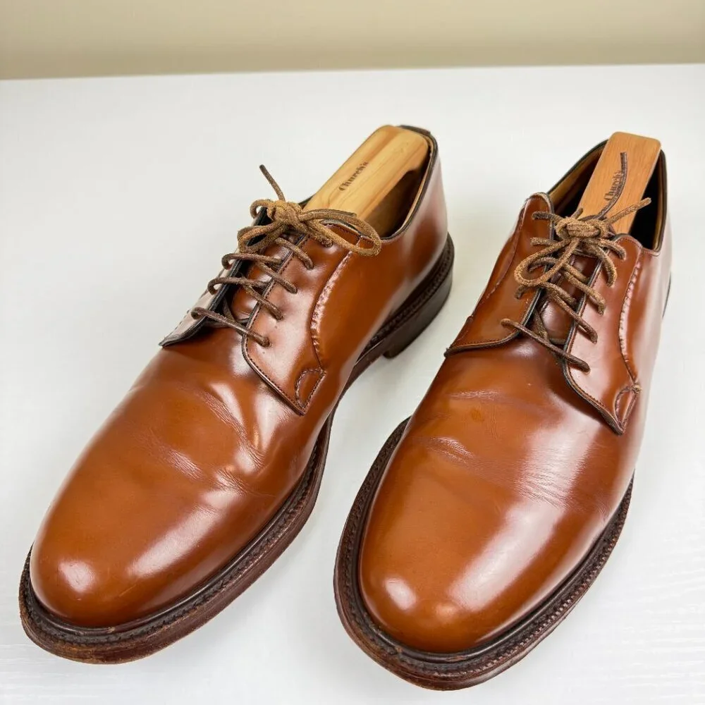 Church's Custom Grade Shannon Polished Binder Derby Brown Leather Shoes